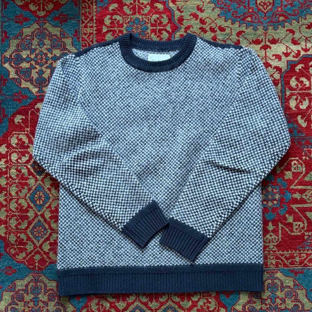 Still By Hand Navy and Gray Crewneck Sweater